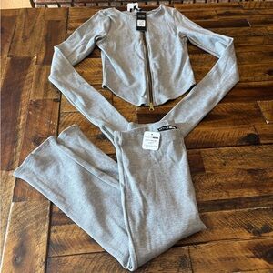 Fashion Nova Heather Gray Pant Set